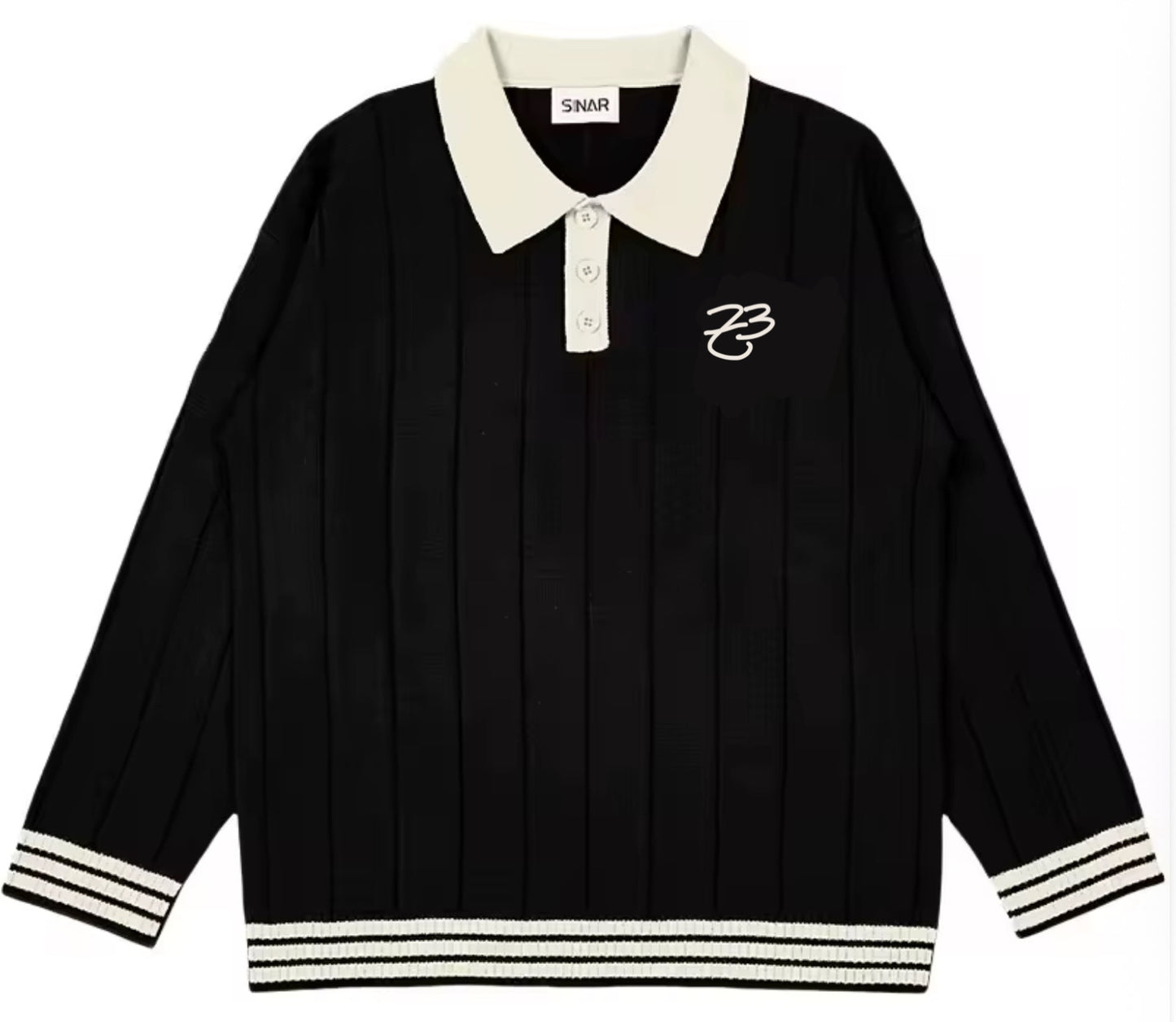 long sleeve polo T shirt
