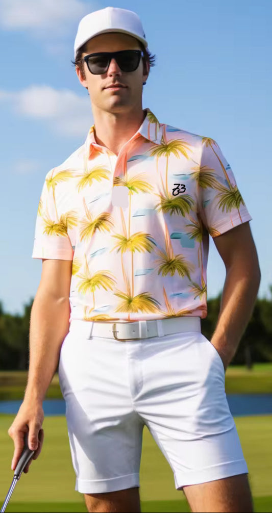 palm tree polo T shirt