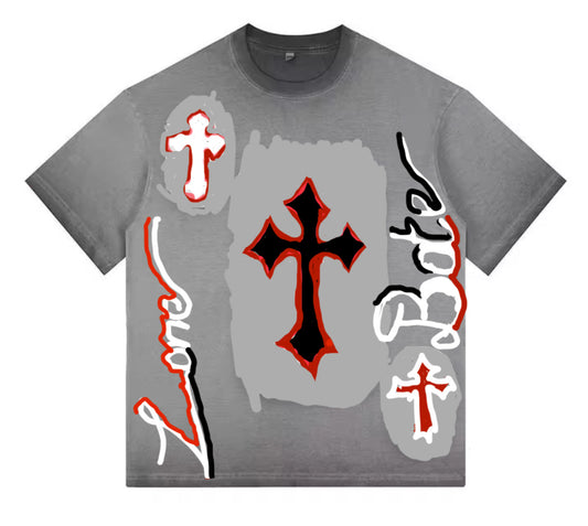 men chrome cross t shirt