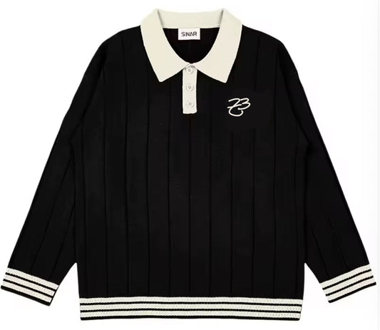 long sleeve polo T shirt